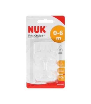 NUK TETINA SILICONA ANTICOLICO FIRST CHOICE. (T-1s 2 tetinas).