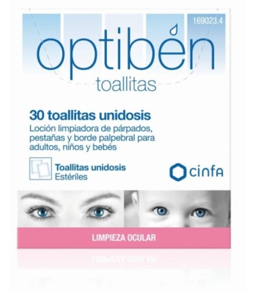 OPTIBÉN TOALLITAS. Estuche de 30 toallitas individuales estériles