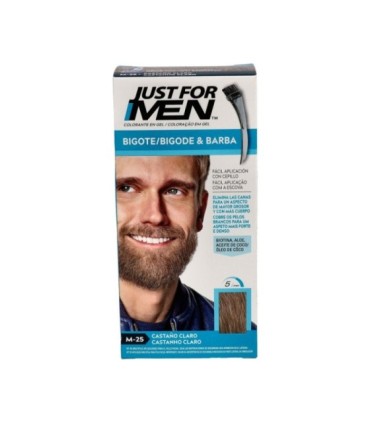 JUST FOR MEN COLORANTE EN GEL BIGOTE, BARBA Y PATILLAS CASTAÑO CLARO. 30 cc