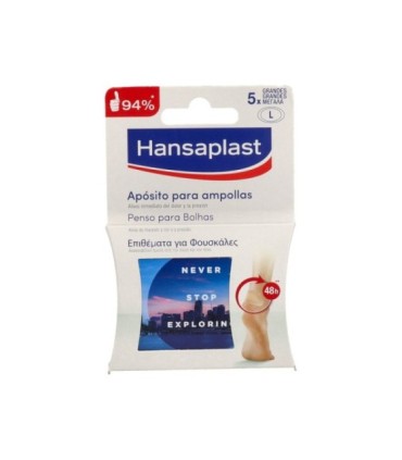 HANSAPLAST APÓSITO PARA AMPOLLAS GRANDE Y CURACIÓN MÁS RÁPIDA 5,8 CM x 3,4 CM. 5 Unidades