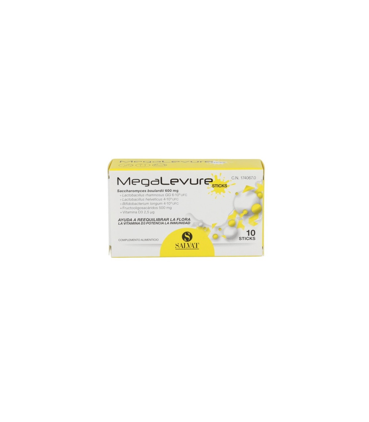 MEGALEVURE 10 STICKS 2,3 G SABOR PLATANO
