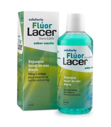 FLUOR LACER DIARIO SABOR MENTA. Envase 500 ml.