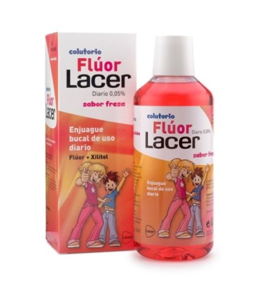 FLUOR LACER DIARIO SABOR FRESA. Envase 500 ml.