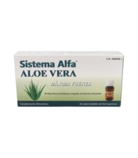 SISTEMA ALFA ALOE VERA MÁXIMA FUERZA. Envase 20 ampollas bebibles de 10 ml