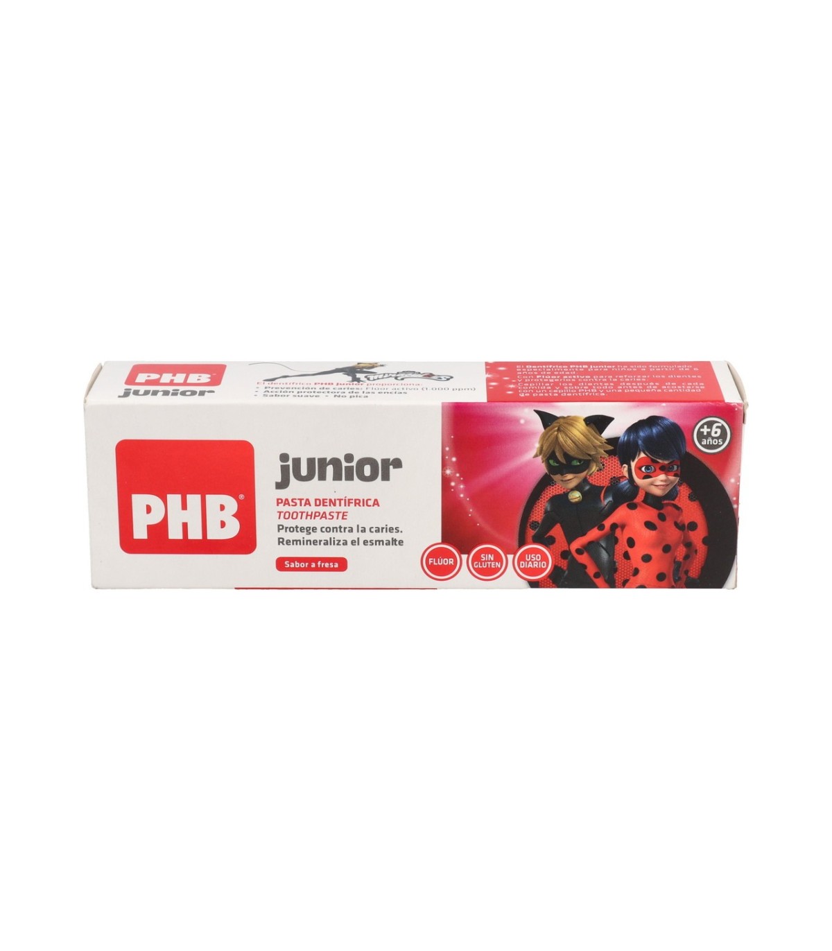 PHB JUNIOR. PASTA DENTÍFRICA SABOR FRESA. Tubo 75 ml.