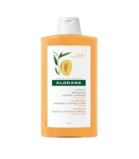 KLORANE. CHAMPÚ NUTRITIVO A LA MANTECA DE MANGO. Frasco de 400 ml.