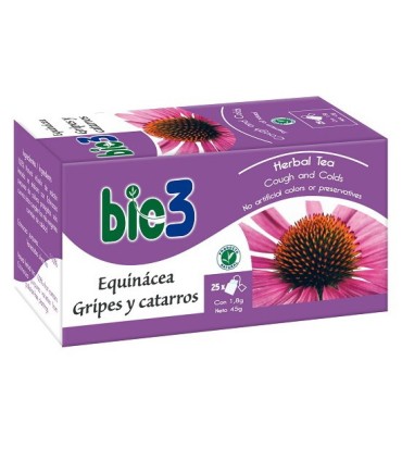 BIO3 EQUINÁCEA GRIPES Y CATARROS. 25 bolsitas de 1,5 gr.