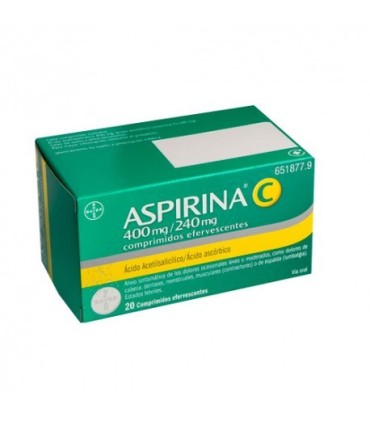 ASPIRINA C 400/240 MG 20 COMP EFERVESCENTES