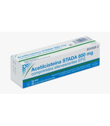 ACETILCISTEINA STADA 600 mg COMPRIMIDOS EFERVESCENTES EFG , 20 comprimidos (tubo)