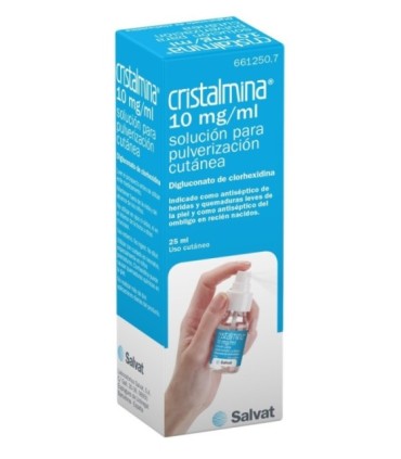 CRISTALMINA 10 mg/ml SOLUCION PARA PULVERIZACION CUTANEA, 1 frasco de 125 ml