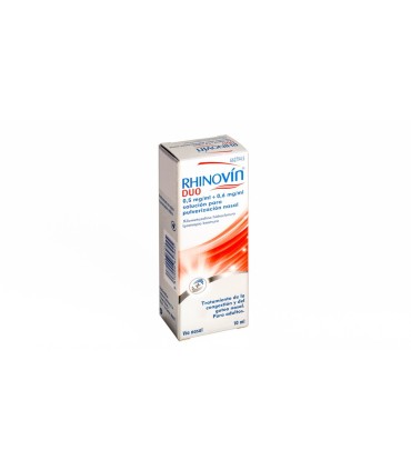 RHINOVIN DUO 0,5 mg/ml + 0.6 mg/ml SOLUCION PARA PULVERIZACION NASAL , 1 envase pulverizador de 10 m