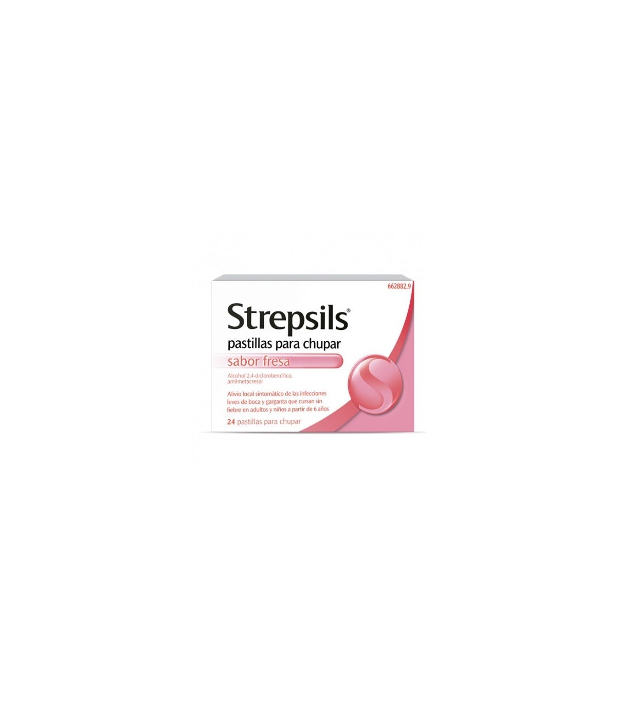 STREPSILS PASTILLAS PARA CHUPAR SABOR FRESA, 24 pastillas
