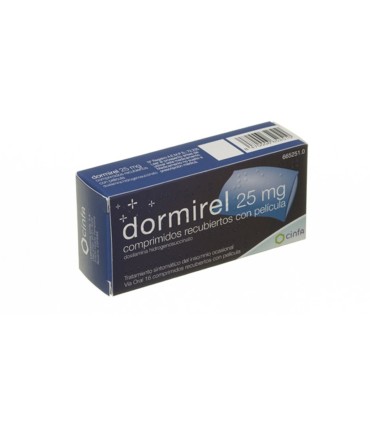 DORMIREL 25 mg COMPRIMIDOS RECUBIERTOS CON PELICULA, 16 comprimidos
