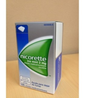 NICORETTE ICE MINT 2 mg CHICLES MEDICAMENTOSOS, 105 chicles