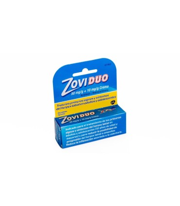 ZOVIDUO 50 mg/g + 10 mg/g CREMA , 1 tubo de 2 g