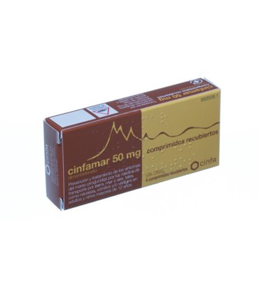 CINFAMAR 50 mg COMPRIMIDOS RECUBIERTOS , 4 comprimidos