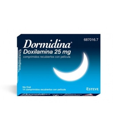 DORMIDINA DOXILAMINA 25 mg COMPRIMIDOS RECUBIERTOS CON PELICULA , 14 comprimidos
