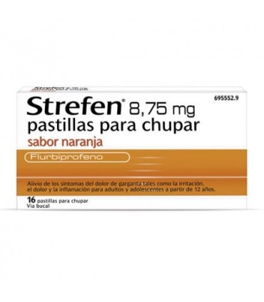 STREFEN 8,75 MG PASTILLAS PARA CHUPAR SABOR NARANJA , 16 pastillas