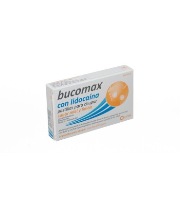 BUCOMAX CON LIDOCAINA PASTILLAS PARA CHUPAR SABOR MIEL Y LIMON, 24 pastillas