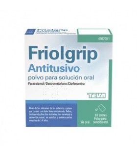 FRIOLGRIP ANTITUSIVO POLVO PARA SOLUCION ORAL , 10 sobres
