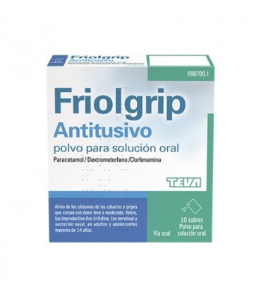 FRIOLGRIP ANTITUSIVO POLVO PARA SOLUCION ORAL , 10 sobres