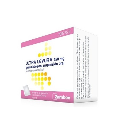 ULTRA-LEVURA 250 MG GRANULADO PARA SUSPENSION ORAL , 20 sobres