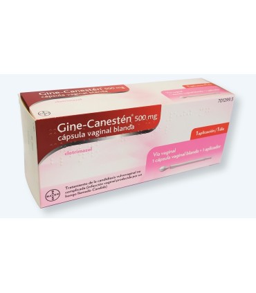 GINE-CANESTEN 500 MG CAPSULA VAGINAL BLANDA ,  1 capsula vaginal blanda + 1 aplicador