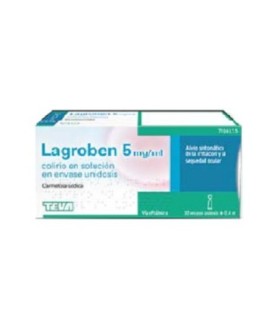 LAGROBEN 5 MG/ML COLIRIO EN SOLUCION EN ENVASE UNIDOSIS , 30 envases de 0,4 ml