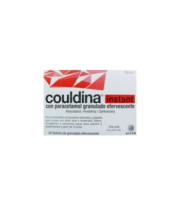 COULDINA INSTANT CON PARACETAMOL GRANULADO EFERVESCENTE , 20 sobres