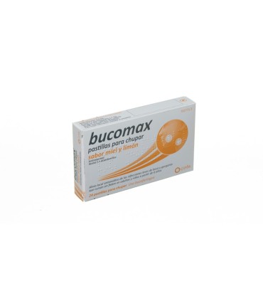 BUCOMAX PASTILLAS PARA CHUPAR SABOR MIEL Y LIMON , 24 pastillas