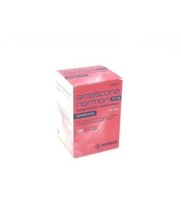 SIMETICONA NORMON 40 MG COMPRIMIDOS MASTICABLES , 100 comprimidos