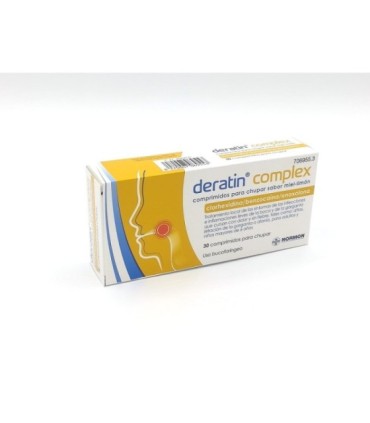 DERATIN COMPLEX COMPRIMIDOS PARA CHUPAR SABOR MIEL-LIMON , 30 comprimidos (Blister aluminio/PVC)