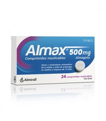 ALMAX 500 mg COMPRIMIDOS MASTICABLES,24 comprimidos