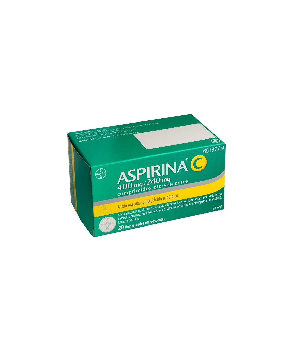 ASPIRINA C 400 mg/240 mg COMPRIMIDOS EFERVESCENTES , 10 comprimidos