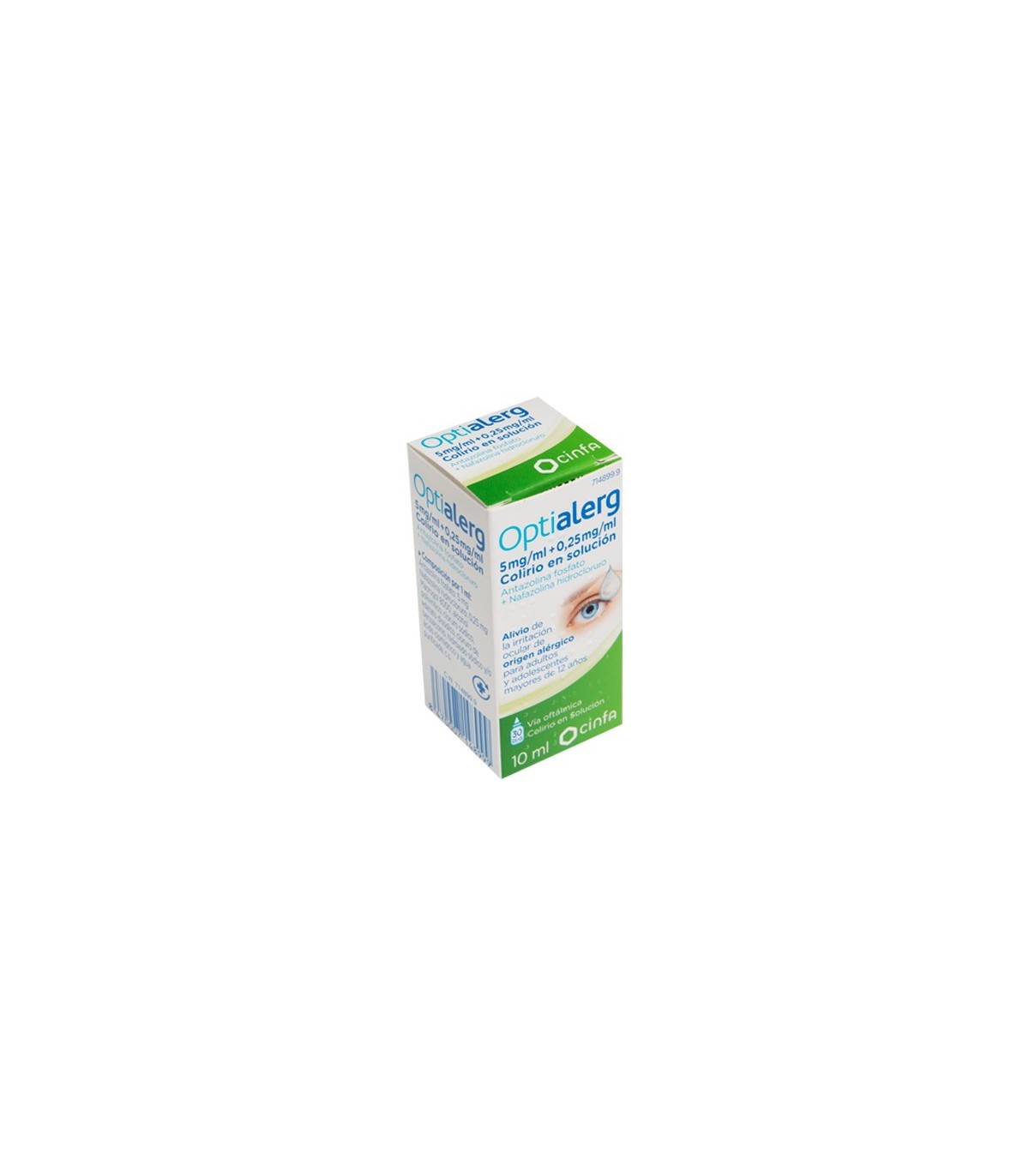 OPTIALERG 5 MG/ML + 0,25 MG/ML COLIRIO EN SOLUCION, 1 frasco de 10 ml