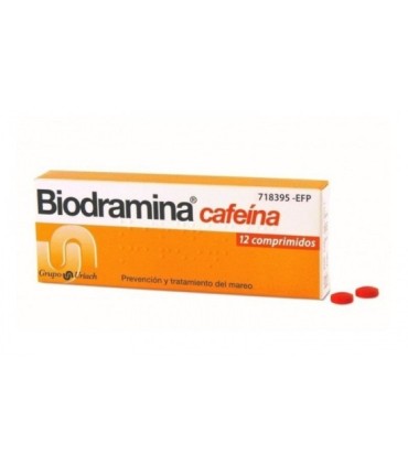 BIODRAMINA CAFEINA COMPRIMIDOS RECUBIERTOS, 12 comprimidos