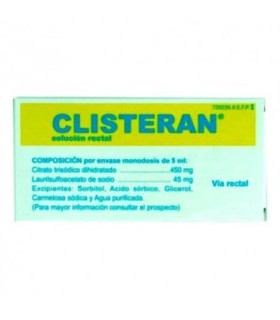 CLISTERAN 450 MG/45MG SOLUCION RECTAL , 4 enemas de 5 ml