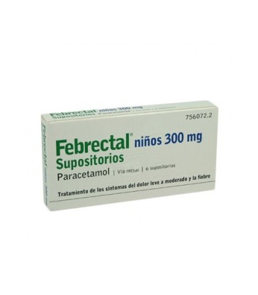 FEBRECTAL NIÑOS 300 MG SUPOSITORIOS , 6 supositorios