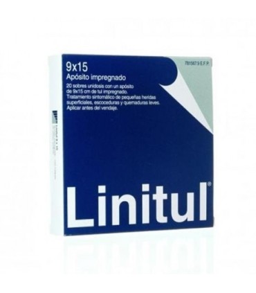 LINITUL CICATRIZANTE APOSITO IMPREGNADO 9X15 CM 20 SOBRES