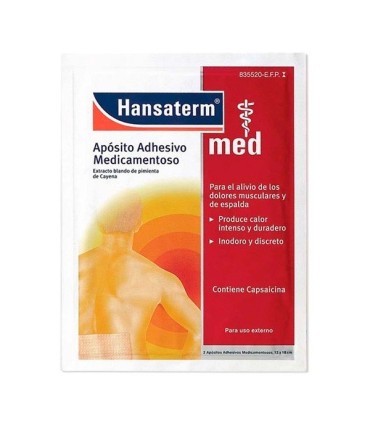 HANSATERM 4,8 MG APÓSITO ADHESIVO MEDICAMENTOSO 2 apositos 12 x 18 cm