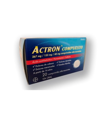 ACTRON COMPUESTO 267 MG/133 MG/40 MG COMPRIMIDOS EFERVESCENTES , 20 comprimidos