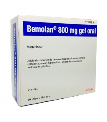 BEMOLAN 800 mg GEL ORAL , 30 sobres