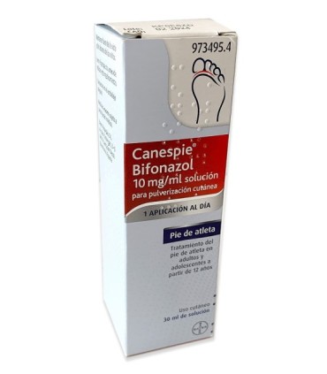 CANESPIE BIFONAZOL 10 mg/ml SOLUCION PARA PULVERIZACION CUTANEA , 1 frasco de 30 ml
