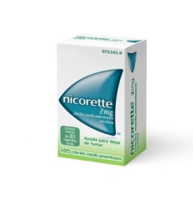 NICORETTE 2 mg CHICLES MEDICAMENTOSOS, 105 chicles
