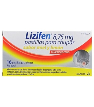LIZIFEN 8,75 MG PASTILLAS PARA CHUPAR SABOR MIEL Y LIMON 16 pastillas