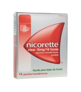 NICORETTE CLEAR 15 MG/16 HORAS PARCHES TRANSDERMICOS 14 parches (Bolsa multilaminada en papel/lámina