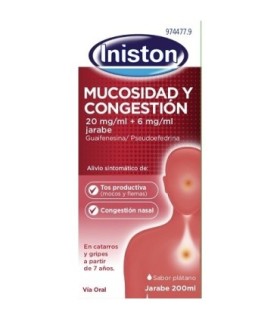 INISTON MUCOSIDAD Y CONGESTION 20 MG/ML + 6 MG/ML JARABE , 1 frasco de 200 ml