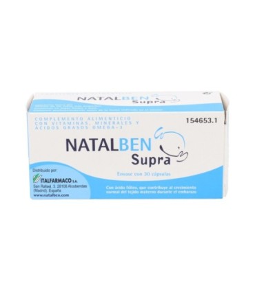 ITALFARMACO NATALBEN SUPRA - COMPLEMENTO ALIMENTICIO TOTAL EMBARAZO (30 capsulas)