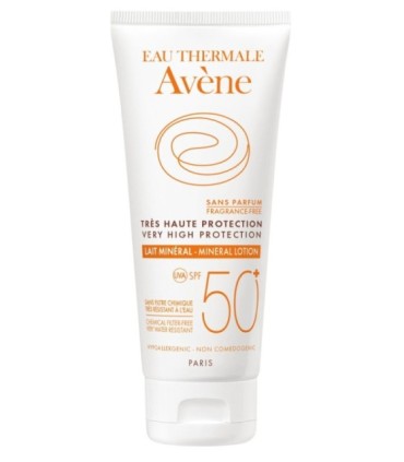 AVENE LECHE MINERAL SPF 50+, PANTALLA FÍSICA. Tubo de 100 ml.