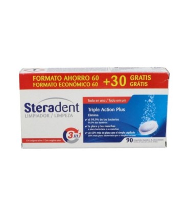 STERADENT TRIPLE ACCION PLUS 90 COMPRIMIDOS